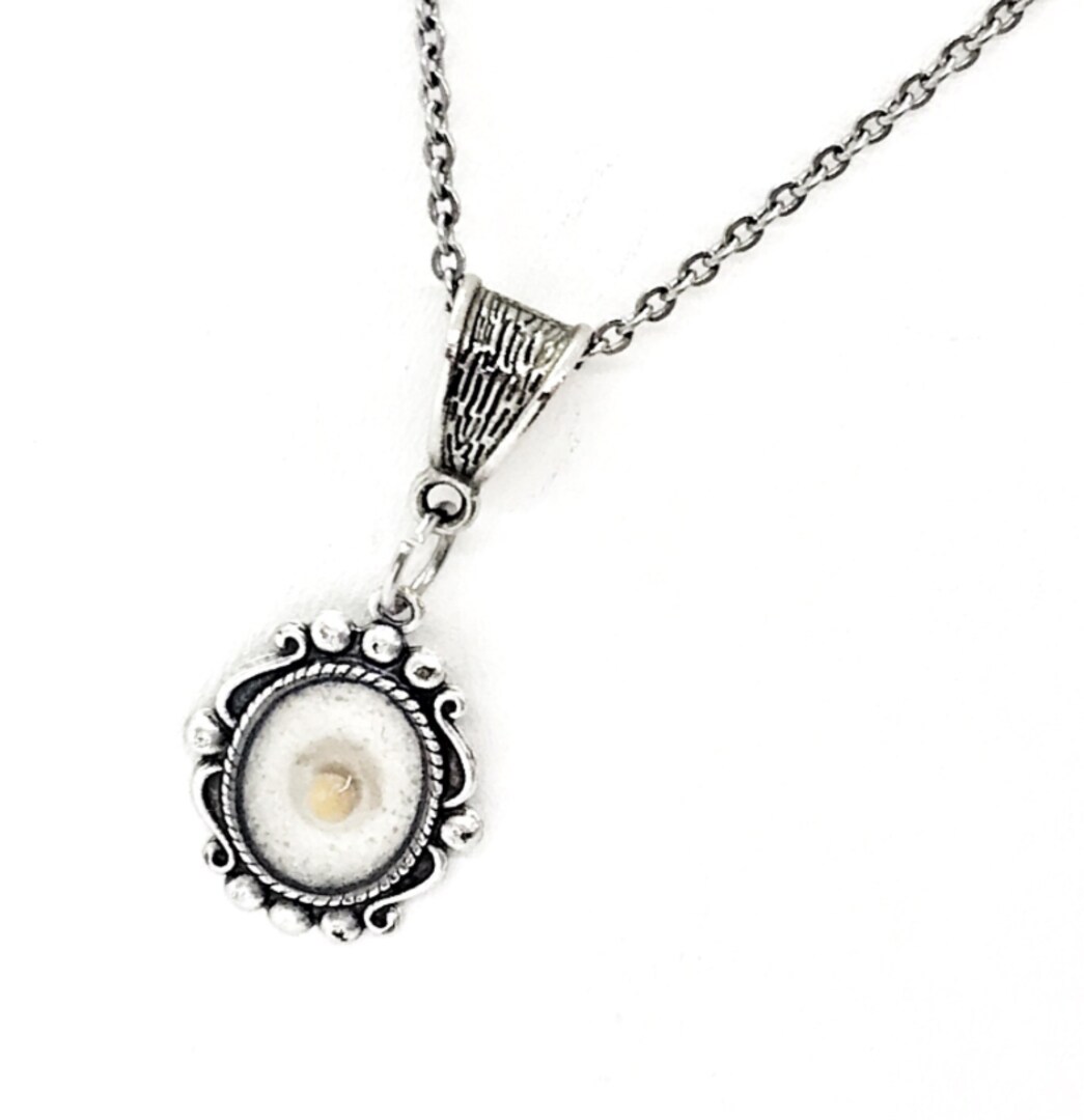 Mustard Seed Necklace, Oval Mustard Seed Pendant, Matthew 17 20